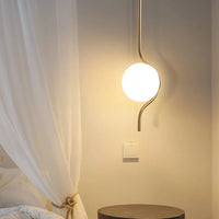 suspension en verre laiteux led créatives art déco