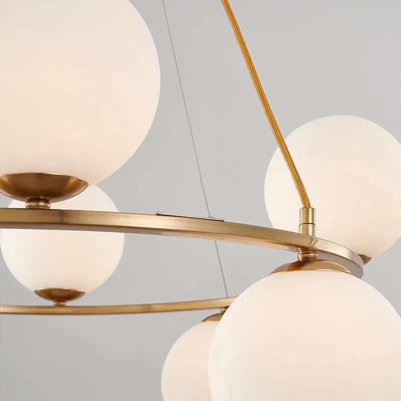 suspension en verre blanc design nordique pour intérieur décoratif - vue 6 sur 10