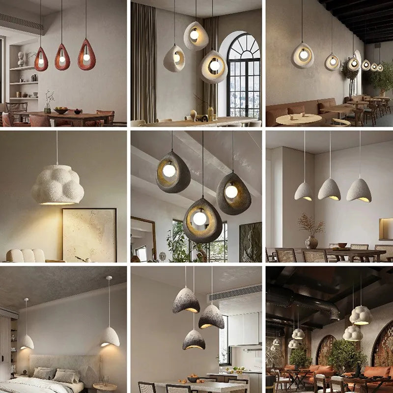 Nordique Wabi Sabi suspension LED lumières salle à manger salon Bar Loft chambre minimalisme suspendre lampes décor à la maison éclairage intérieur lampe - vue 5 sur 30