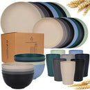 Set vaisselle paille de ble assiettes bols incassable