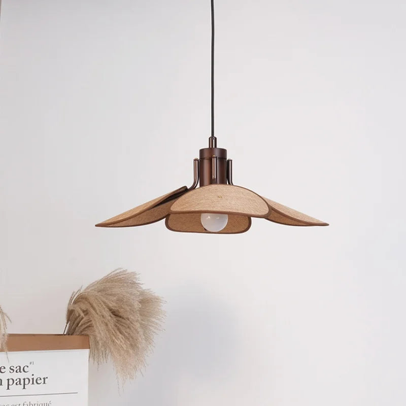 suspension Wabi Sabi minimalisme E27 Led lumière rétro chapeau Led suspension lampe salle à manger nordique lampe Led Droplight Luminarias