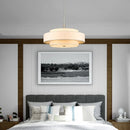 Modern minimalist fabric pendant light rounded creative ceiling lamp for living room and dining room