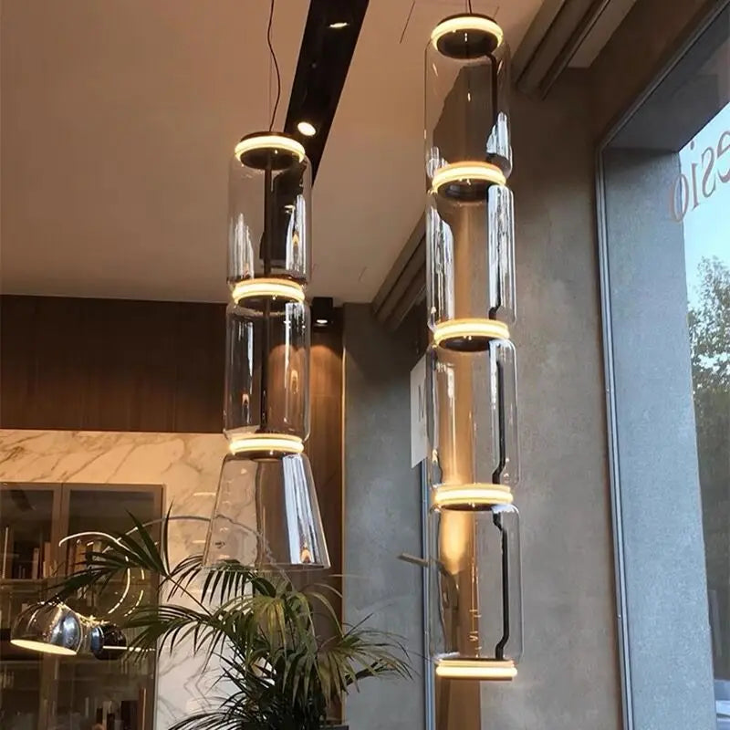 Lampe suspension moderne italie design LED transparent - vue 4 sur 19