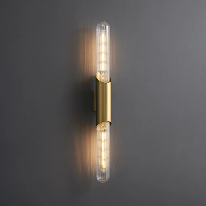 All Copper Wall Lamp, Simple And Minimalist Bedroom Headboard Light Luxury Staircase New Living Room Tv Background Wall Lamp - vue 4 sur 7