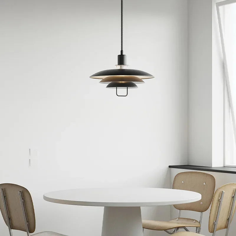 Modern adjustable pendant light with adjustable lifting and telescopic capabilities, dining room, living room, indoor decoration - vue 3 sur 12