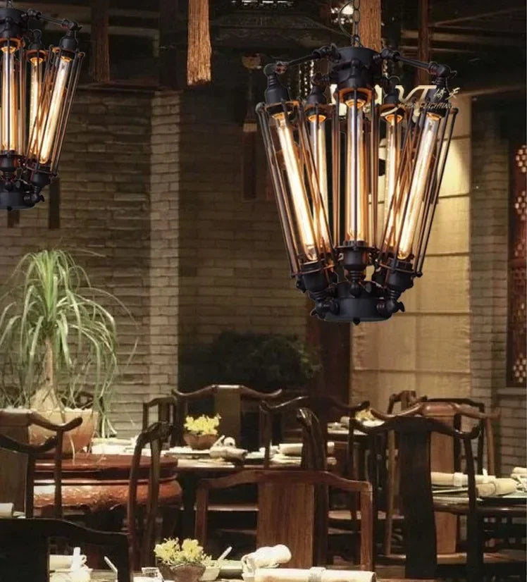lustre moderne suspension grandes lampes créatives noir - vue 4 sur 6