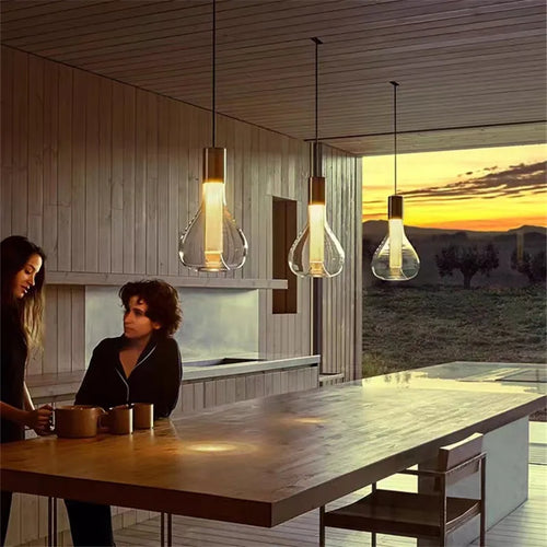 Minimalist nordic style silver glass table lamp - vue 6 sur 10