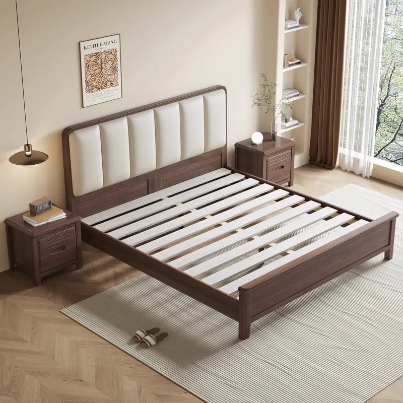 lit simple haut de gamme en bois moderne pour chambre