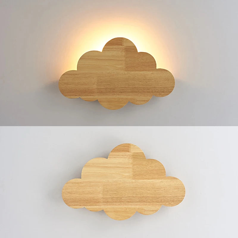 applique murale en bois style nordique moderne pour chambre d'enfant