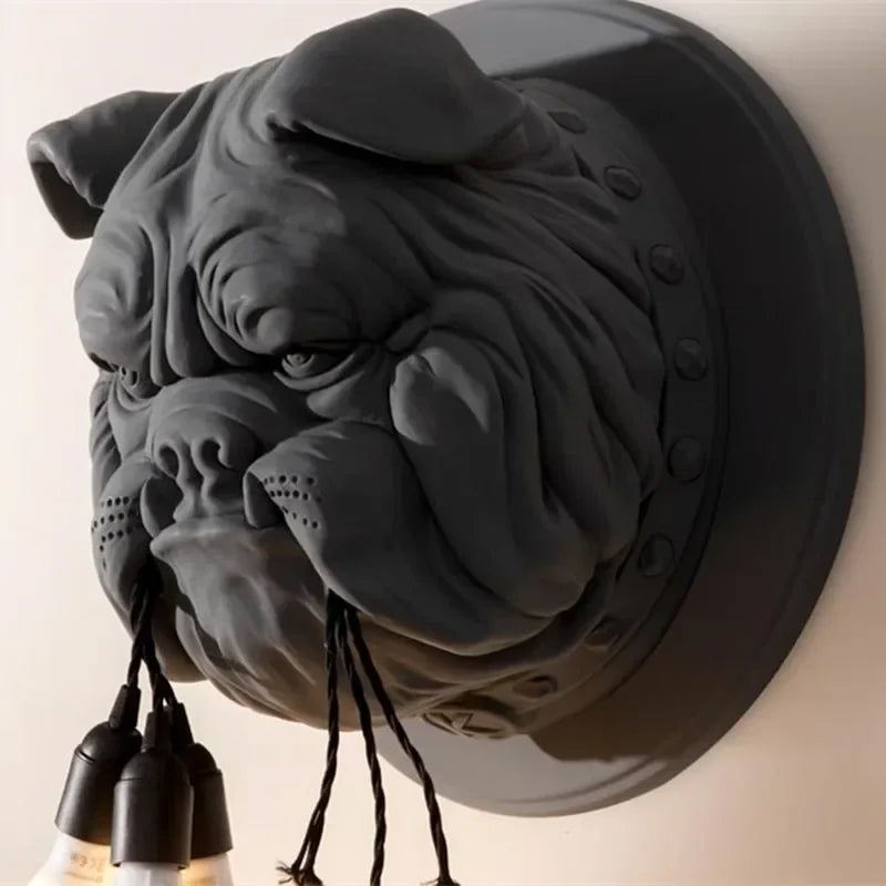 applique murale vintage à motif bouledogue en résine - vue 6 sur 14