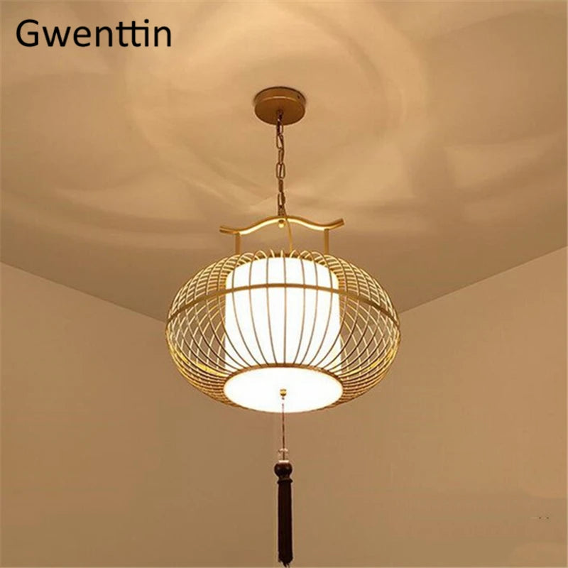 suspension à led style chinois pour décoration intérieure moderne - vue 5 sur 8