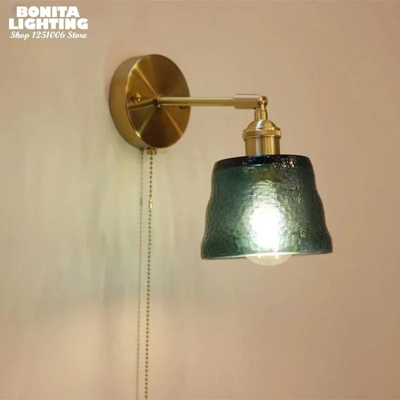 applique murale rotative en verre style nordique japonais avec miroir - vue 6 sur 18