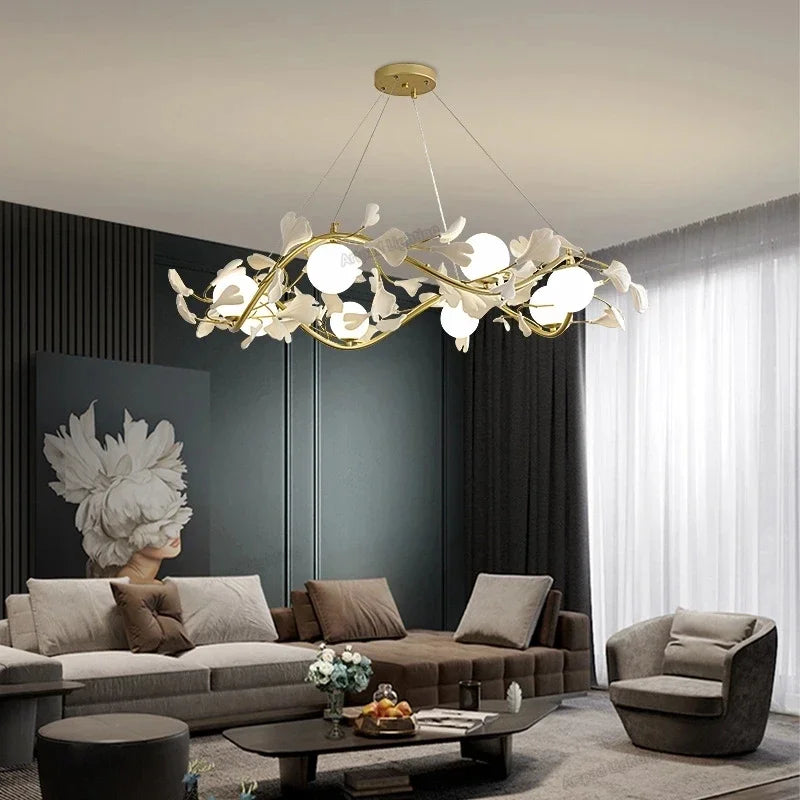 lustre moderne à pétales pour décoration intérieure créative - vue 4 sur 9