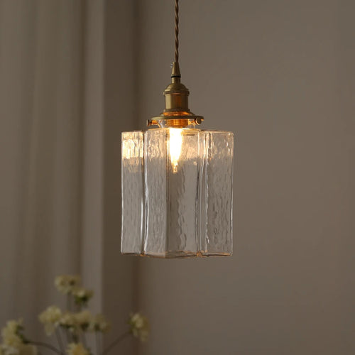 suspension de style japonais vintage en verre et laiton led