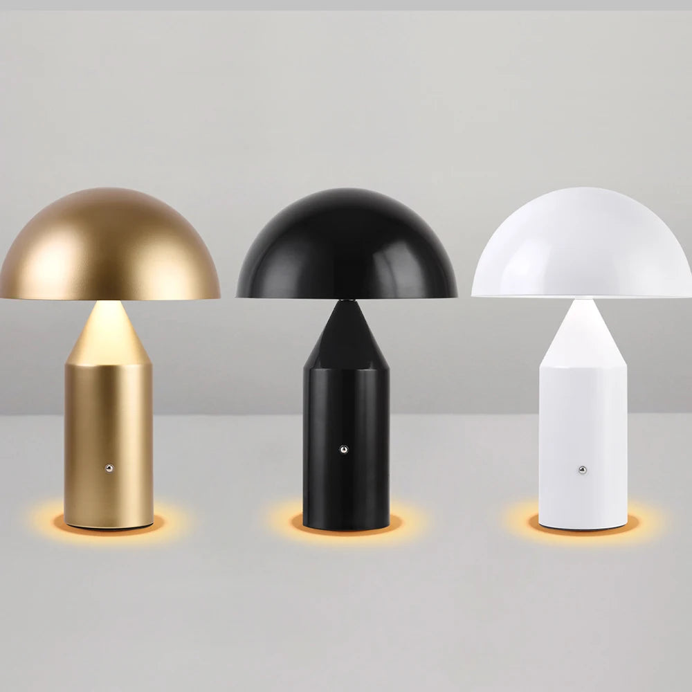 Lampe de table Portable lampe champignon led rechargeable interrupteur tactile veilleuse salle à manger chambre lampe de chevet - vue 4 sur 9