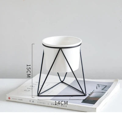White Ceramic Vase, with Bracket Small White Vase, Round Ceramic Flower Vase, for Modern Nordic Home Decor, Living Room, Office