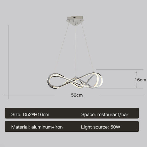 lustre led moderne avec télécommande design élégant et courbé - vue 10 sur 12