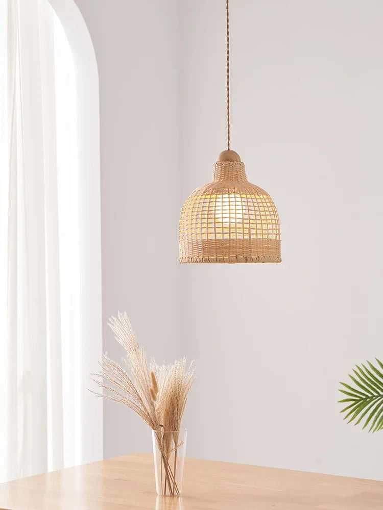 suspension wabi sabi en bambou tissage vigne rétro créatif personnalisé - vue 4 sur 9