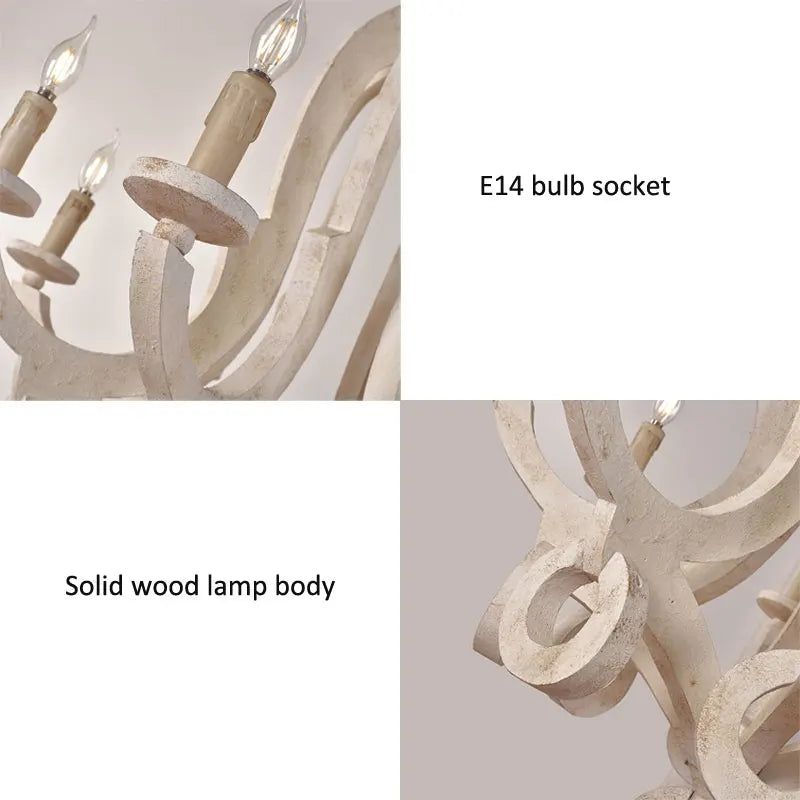 lustre vintage en bois massif style américain pour divers espaces - vue 8 sur 7