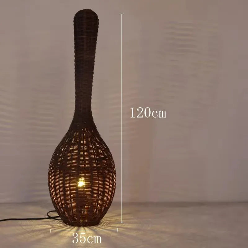 lampadaire en bambou design wabi sabi pour décoration intérieure unique - vue 19 sur 18