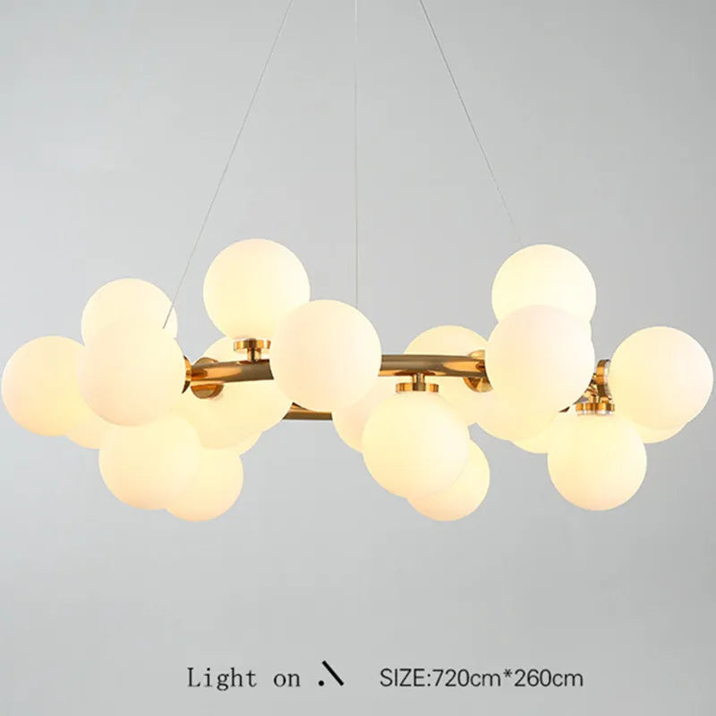 suspension lumineuse 25 têtes design romantique en verre