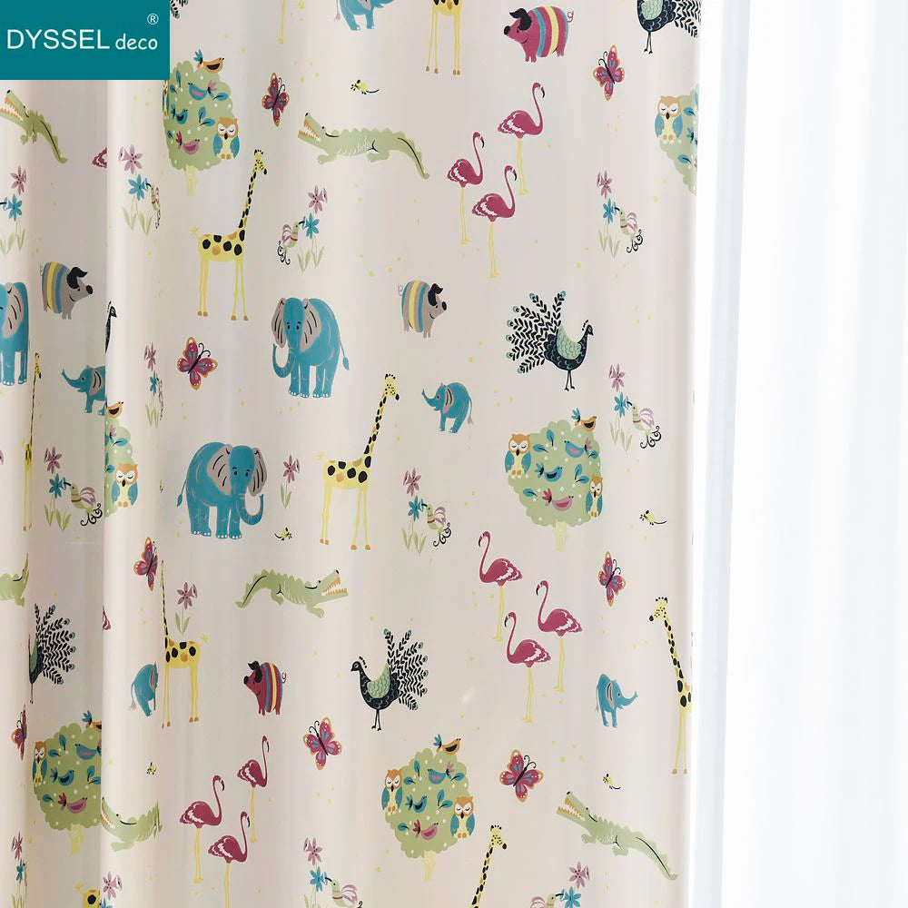 Rideau chambre enfant tulle animaux style européen - vue 6 sur 10