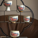 tasse thé céramique style chinois motif arowana coffret