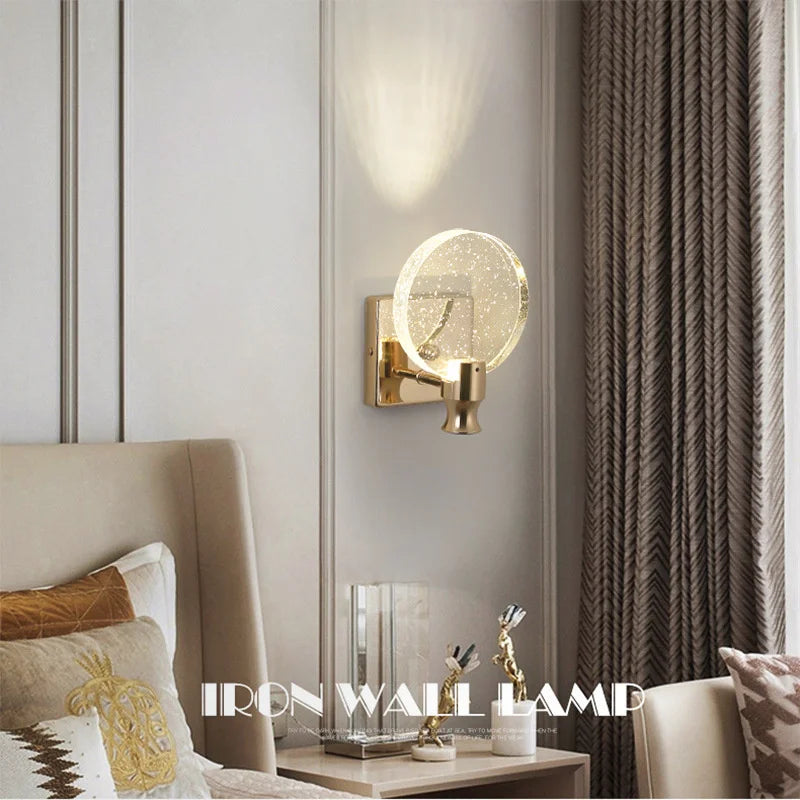 applique murale led de luxe en cristal décorative et veilleuse - vue 3 sur 8