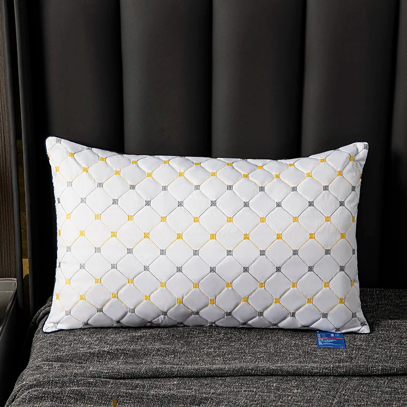 1pc Soft and Supportive White Pillow, Simple Polyester Rectangular Neck Pillow for Home and Hotel,18.9x29.13In