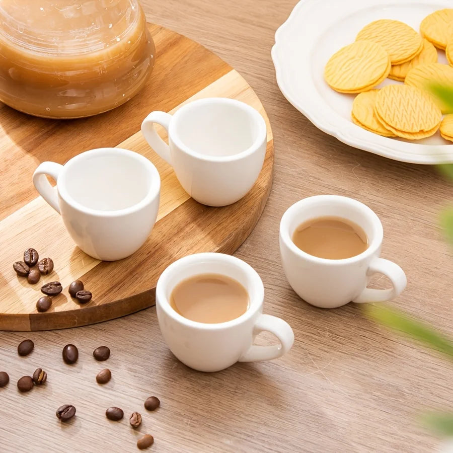 lot de 4 tasses expresso ceramique demitasse anses - vue 5 sur 7