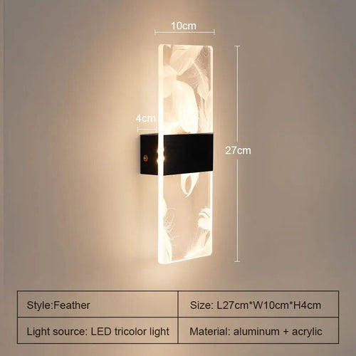Applique murale moderne led acrylique salon intérieur chambre décoration - vue 12 sur 12