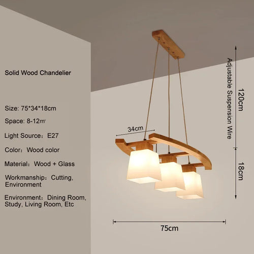 suspension moderne en bois nordique style japonais pour espaces contemporains