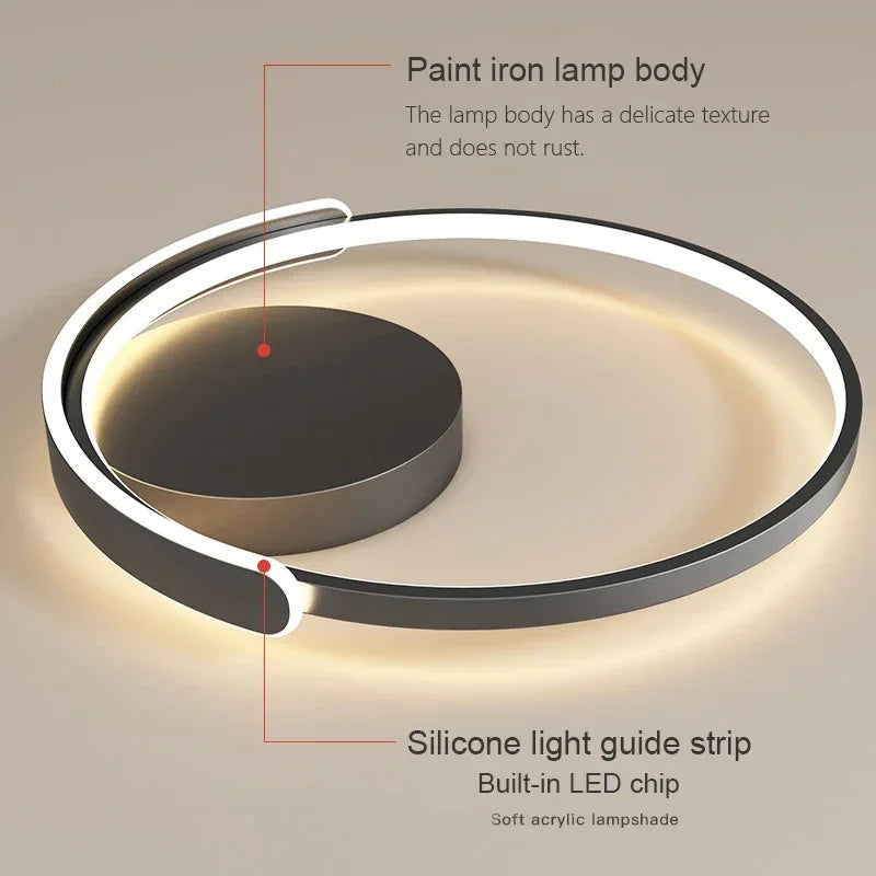 Plafonnier Led circulaire minimaliste moderne - vue 6 sur 10