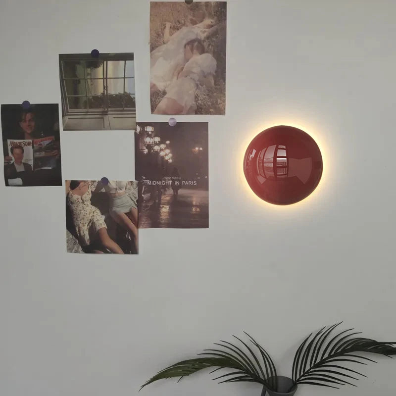 Applique murale led ronde nordique en métal décorative d'intérieur