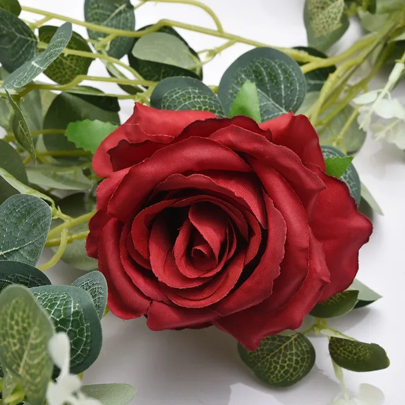 plantes artificielles décoratives roses vignes et eucalyptus - vue 3 sur 10