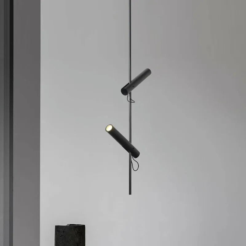 lustre led minimaliste en fer et acier rotatif 1/2/3 têtes - vue 4 sur 12