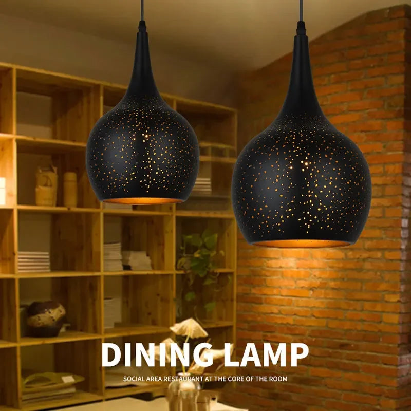 Suspension led industriel rétro art décoratif