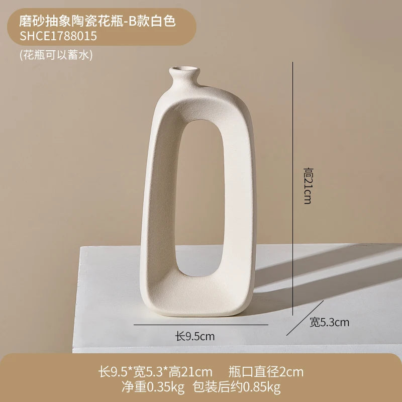 vase ajouré en céramique pour fleurs sèches et décoration intérieure - vue 8 sur 13