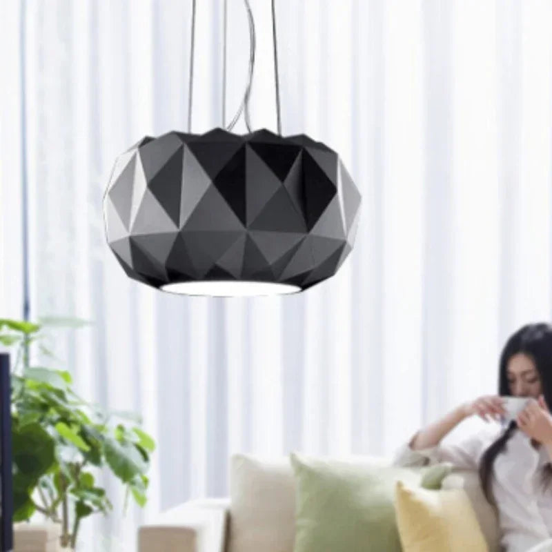 suspension en verre moderne avec découpe diamantée pour décoration intérieure - vue 5 sur 7