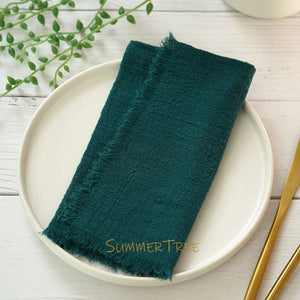 Rustic cotton gauze table napkins set of 12
