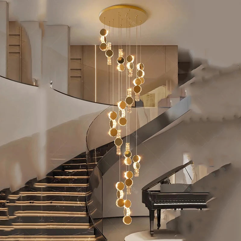 lustre led moderne suspendu éclairage intérieur décoratif - vue 4 sur 14