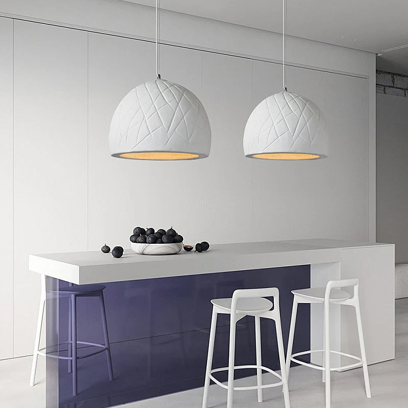 lustre led semi circulaire style wabi sabi nordique créatif - vue 3 sur 8