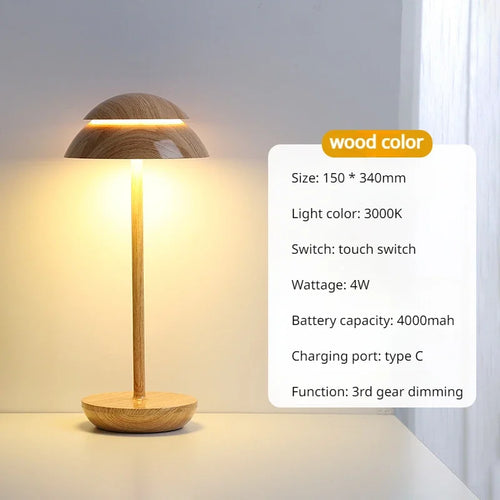 lampe rechargeable vintage led usb sans fil veilleuse portable - vue 11 sur 11