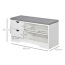 HOMCOM bench shoe rack with seat and 2 drawers 80.5x30.5x43.5 cm white and gray