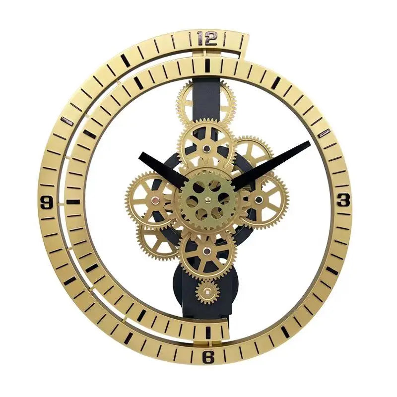 Industrial Gear Rotating Wall Clock, Silent Clock, Modern Design,Home Living Room,European Office Art Wall Decoration Horologe - vue 9 sur 9