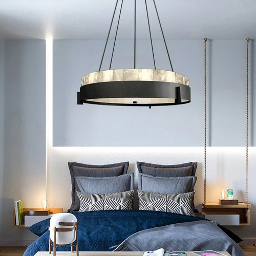 lustre moderne en marbre avec éclairage led créatif intérieur - vue 5 sur 7