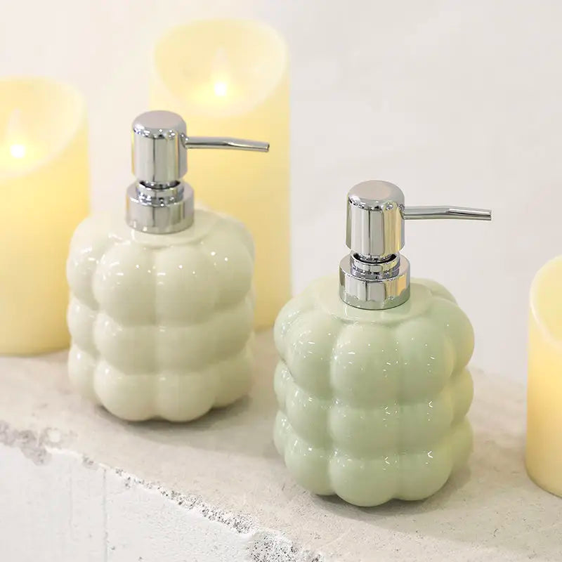bouteille créative en céramique argentée pour lotion et savon portable - vue 4 sur 6