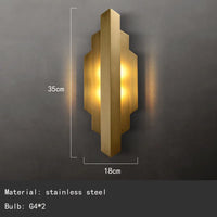 applique murale moderne en acier inoxydable doré avec ampoule g4