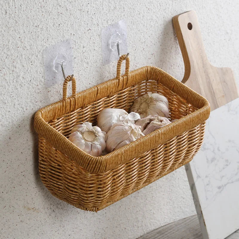 panier de rangement mural tissé à la main décoratif et pratique - vue 4 sur 7