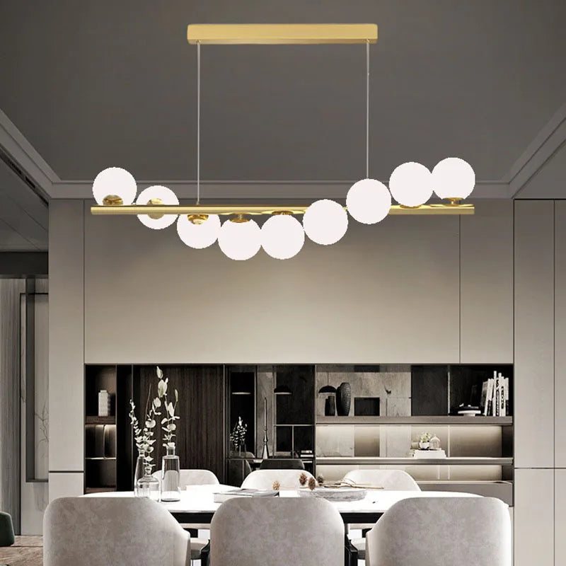 lustre créatif en verre pour bar et restaurant avec fil réglable
